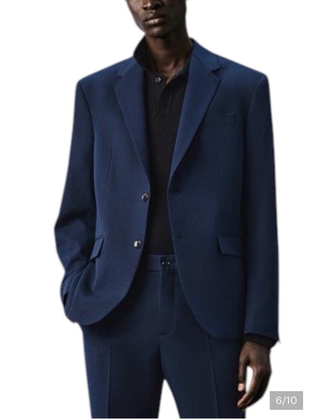 Zara Men's Dark Navy Two-Button Blazer size 36